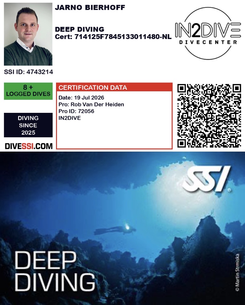 Deep Diving diep duiken specialty brevet ssi