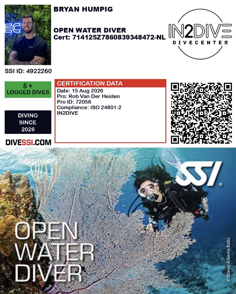 Open Water Diver brevet SSI duik duikbrevet